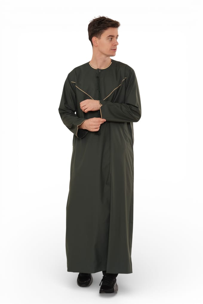 Heren Ramadan Groen Marokkaanse Jubba Robe Djellaba Eid Thobe - TT-007