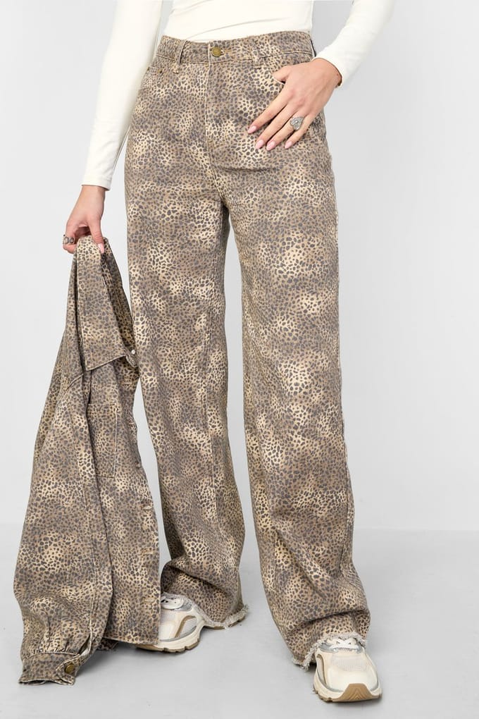 Comfortabele Dames Denim 'Cowgirl & Loving Leopard' Jeans - Maat S