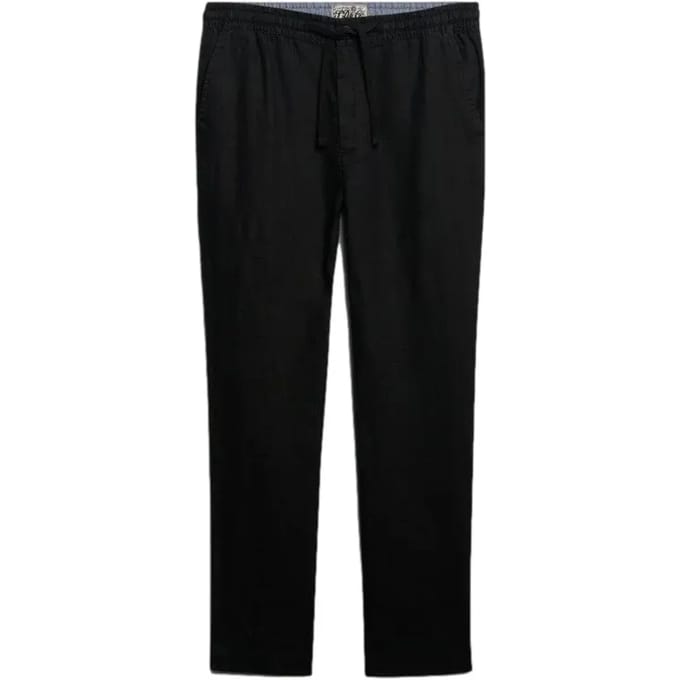 Superdry Merchant Linnen Broek Black Grootte: L