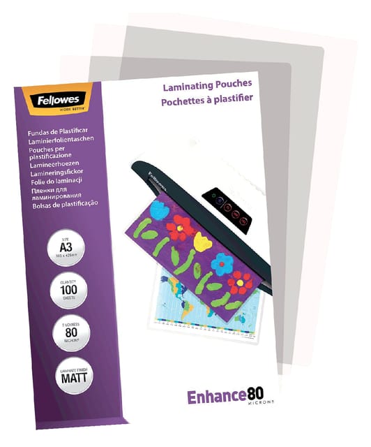 Fellowes lamineerhoezen A3 - 80 micron - mat - 100 stuks