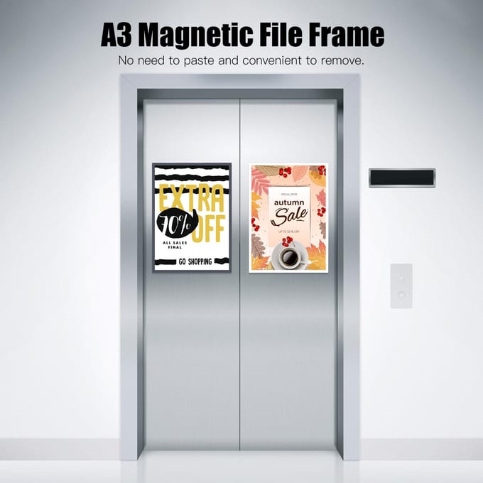 A3 Documentbordhouder Frosted Magnetisch Bestandsframe PVC Poster Foto Notice Display Frame voor wit