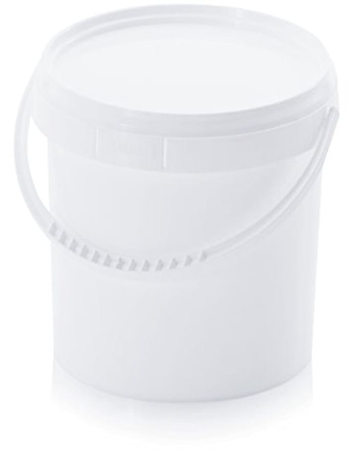 Set van 20 Voedselveilige Plastic Emmers met Deksel 1,0L - Wit