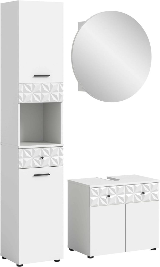 Prisma badkamercombinatie wit NB wit hoogglans MDF TZ - 37x195x187cm