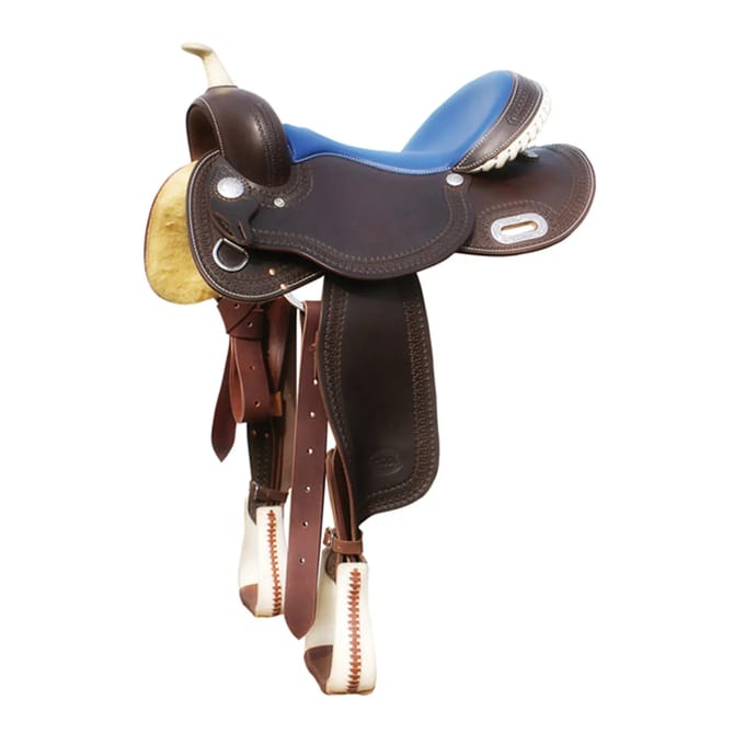 Houten barrelzadel voor paard van leer Pool's
