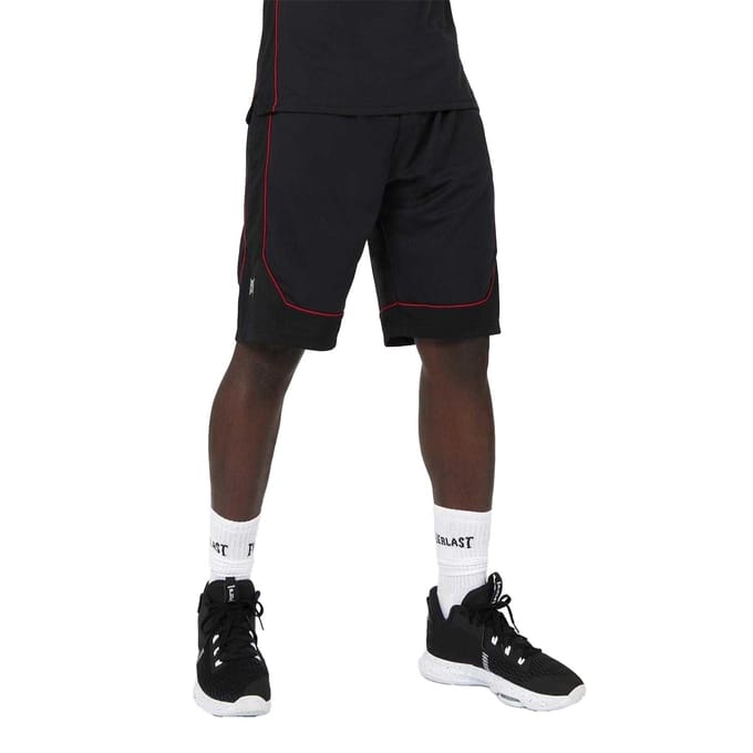 Everlast Heren Los Basketbal Shorts (Zwart, Rood)
