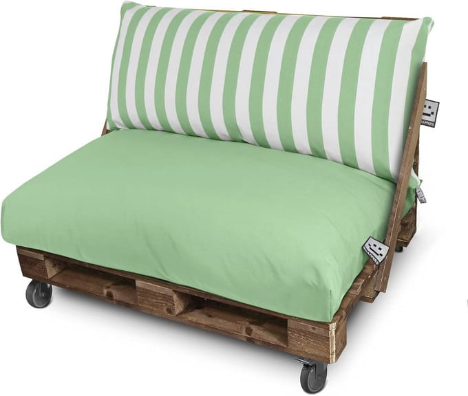 Set van 2 Palletkussens Groen voor Buiten