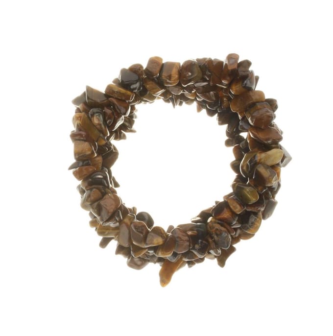 Behave - Armband - Natuursteen - Bruin - Elastisch