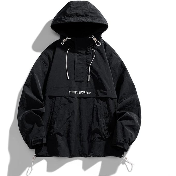 Nieuwe Buitenjas Halfopen Hals Jas Heren Overjas L black