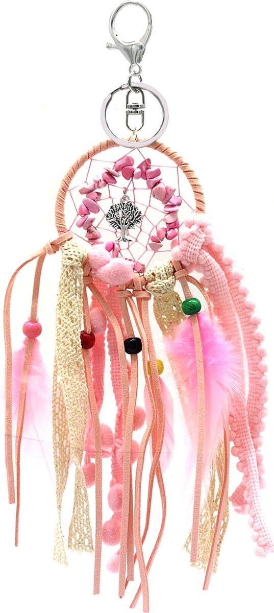 Sleutelhanger - Dromenvanger - Lengte 22 cm - Roze