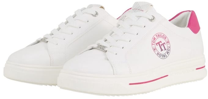 Tom Tailor - Trainers met logo-opdruk - Maat 36 - white-pink