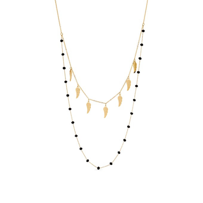 Luxenter Onyx collier afgewerkt in 18k geel goud - Omka