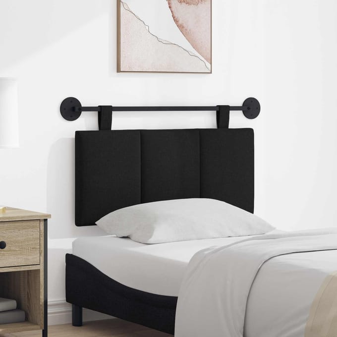 vidaXL - Hangend - hoofdbord - Zwart - Stof