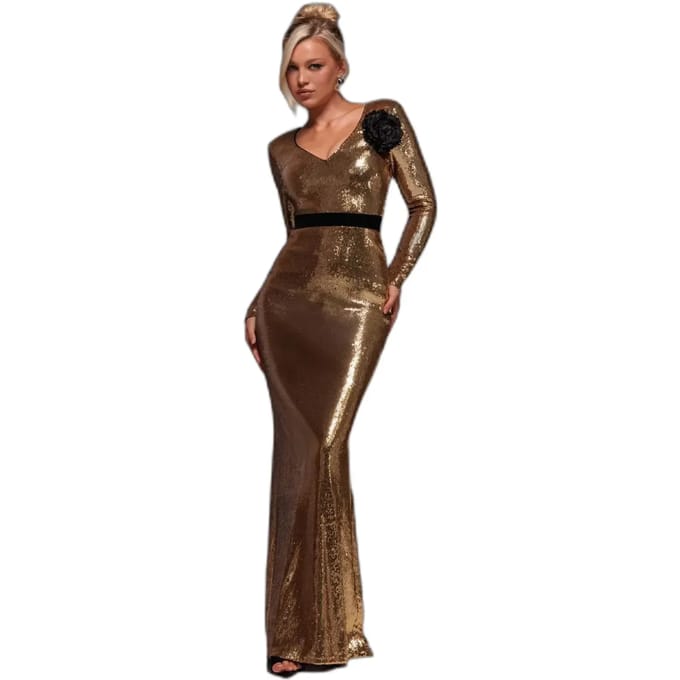Lange Glanz-Kleid Dames Goddiva
