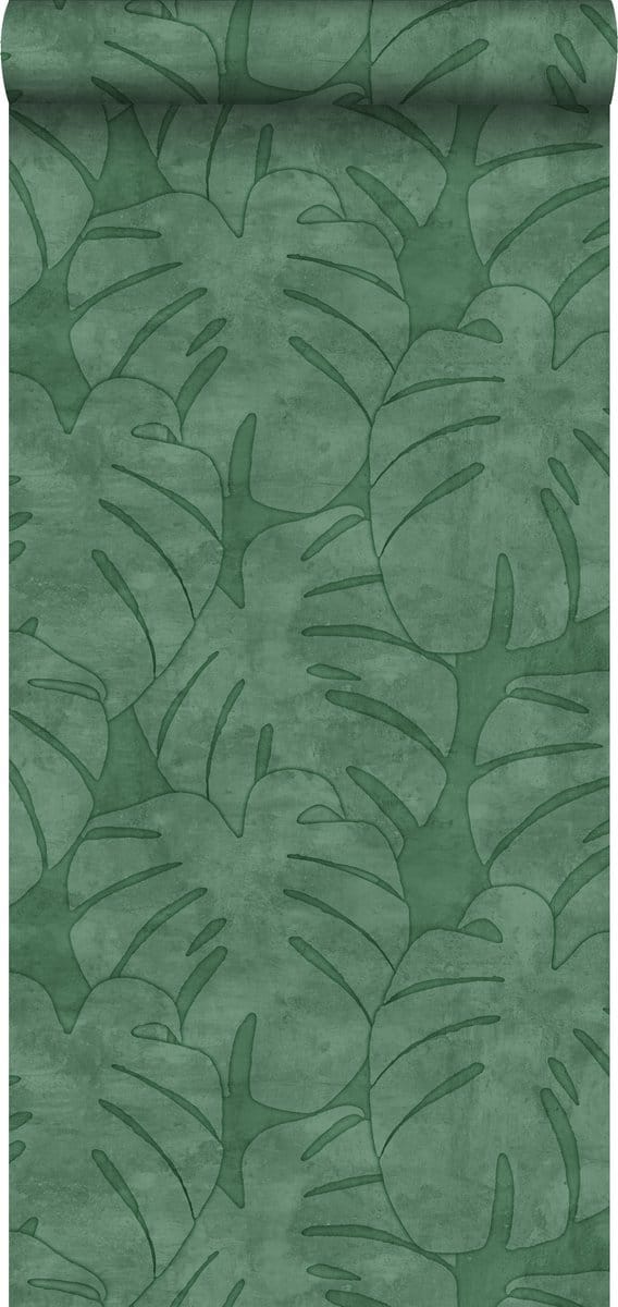 ESTAhome behang monstera bladeren donkergroen - 53 cm x 10.05 m - 139004