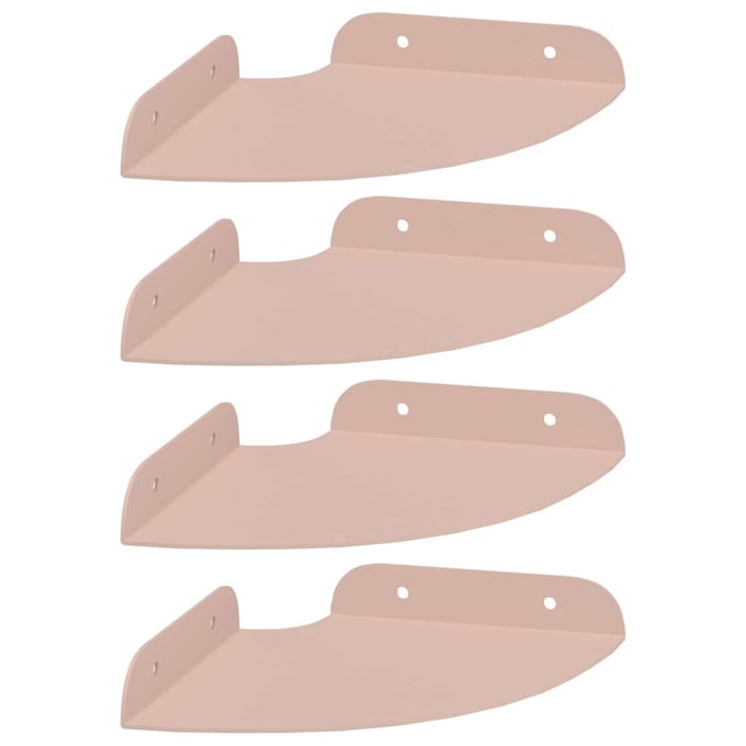 vidaXL - Hoek - Plank - 4 - st - Roze - 15 - x - 15 - x - 2 - cm