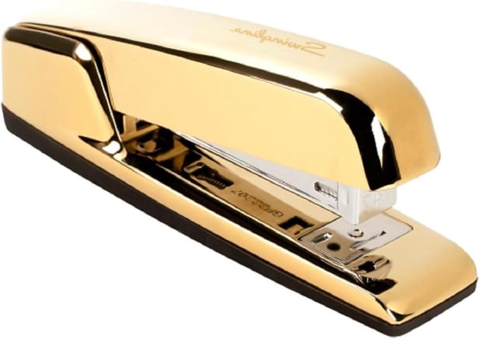 747 Iconic Desktop nietmachine - 25 vellen capaciteit - bureau kantoor - goud metallic