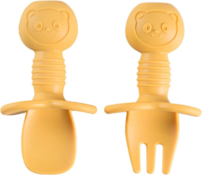 Sproudsy Bestekset Teddy Bear – Kinderbestek – Kinderservies - Baby – Mango