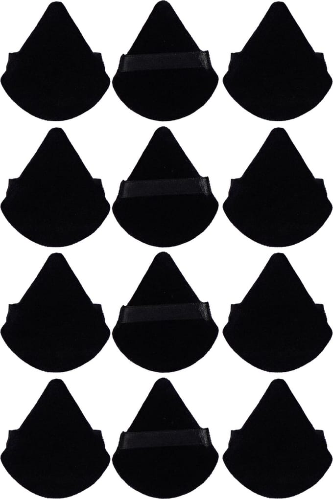 Powder Puff - Poederdons - Driehoekig - 12 Stuks - Zwart