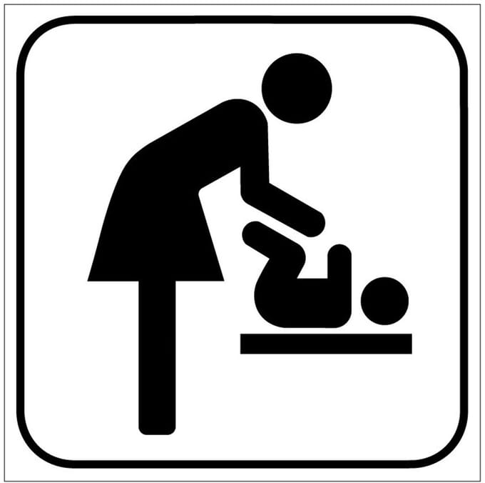 Kinderverzorging sticker, wit 200 x 200 mm