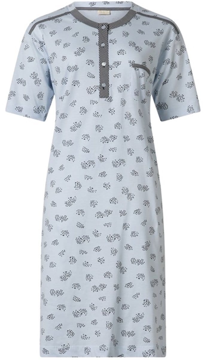Lunatex - dames nachthemd 224135 - single jersey - blauw - maat L