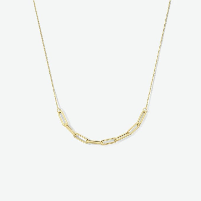 YO&NO - Ketting - Goud - Anker - 0,7mm - 42 cm - Sieraden vrouw - 14k - 585 Goud