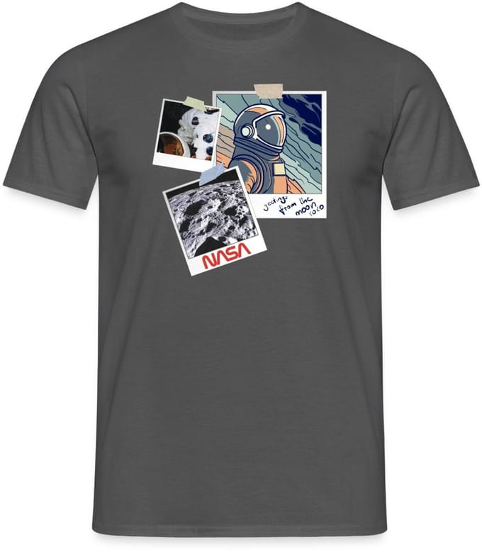 NASA Groeten Van De Maan Ontwerp T-Shirt Heren