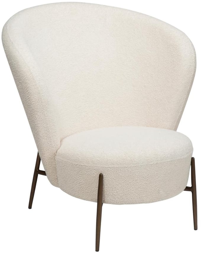 Orbit Dan-Form fauteuil bouclé wit.