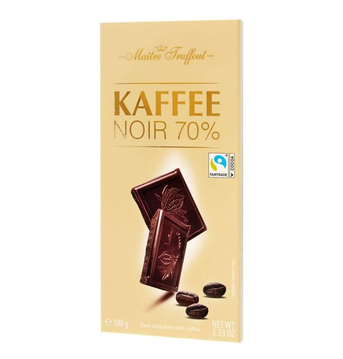 MaitreTruffout Pure Chocolade 70% met Koffie 100 g