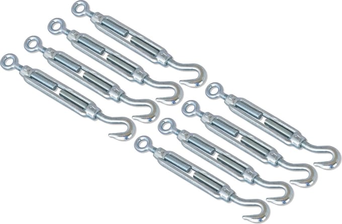 AMIG Draadspanner M8 110mm | Haak / Oog | 8 stuks | Spanschroef Spanner | Verzinkt Smeedstaal