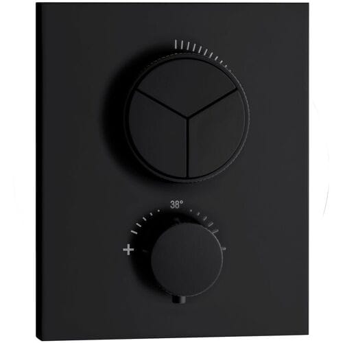 Herzbach DEEP BLACK concealed thermostat PUSH square 23.803055.2.12