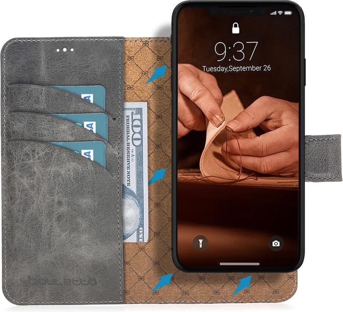 Bouletta Afneembare 2-in-1 Magnetische BookCase iPhone 11  Marble Grey