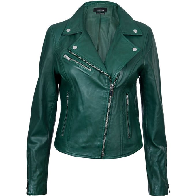 Dames klassiek leren Brando bikerjack-Loughton