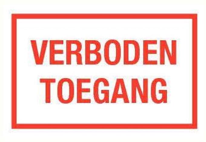 Verboden toegang tekstbord - kunststof 320 x 200 mm