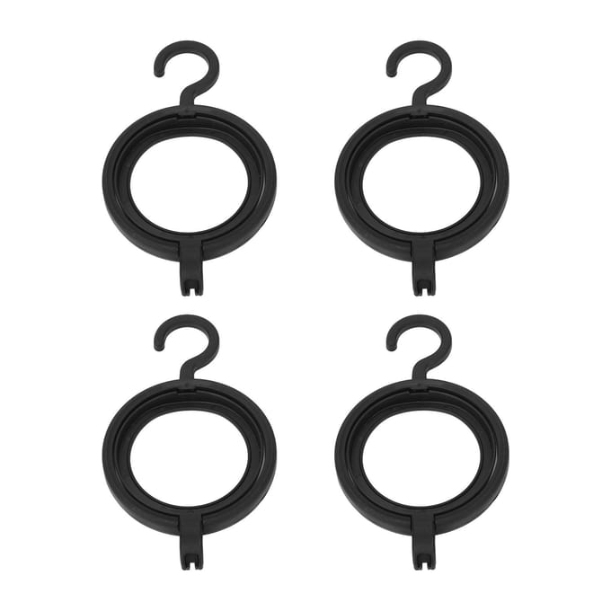 4pcs Cintres à Perruques Portables Noirs Racks de Rangement pour Perruques Pliables Supports d'Exposition Suspendus pour Perruques black