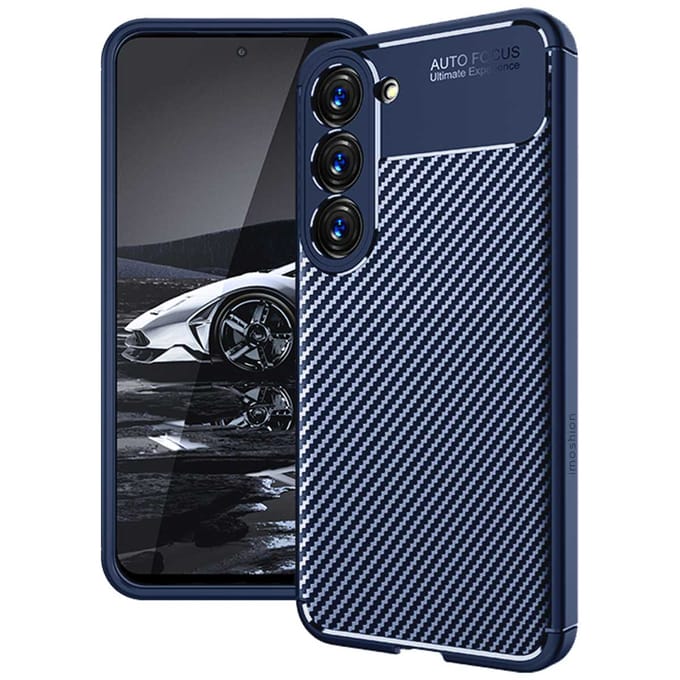 imoshion Hoesje - Geschikt voor Samsung Galaxy S23 Plus - Carbon Softcase Backcover - Blauw