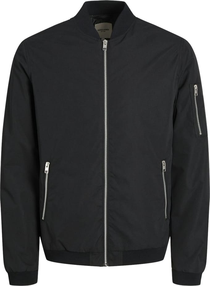 Jack & Jones - Heren Jas zomer Mash Bomber - Zwart - Maat M