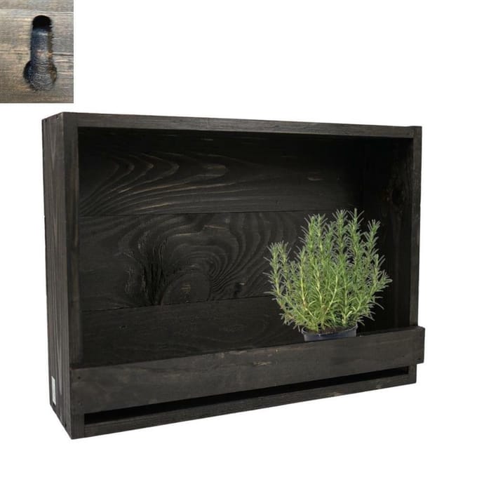 Esschert Design plantenrek zwart hout, 39 cm.