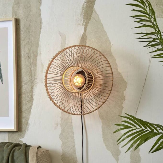 GOOD&MOJO Wandlamp Hokkaido - Bamboe - Ø38cm - Binnen Bohemian