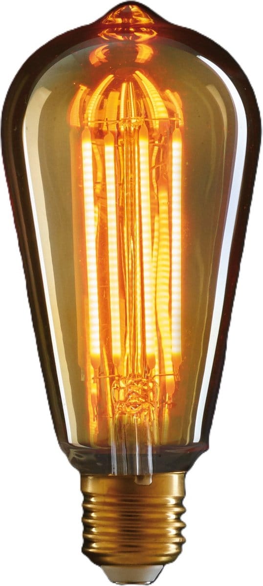 Anna's Collection LED Retro gloeilamp - sfeerlamp/designlamp - oranje glas - 145 x 64 mm
