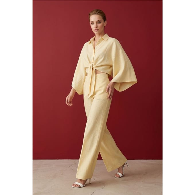 Katoenen Co-ord Set met Strikdetail