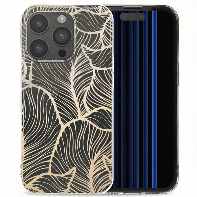 imoshion Design hoesje voor de Apple iPhone 15 Pro - Golden Leaves Transparant