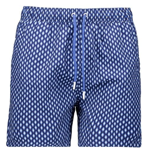 Ragman Swim Short Allover Mini Diamond Shape Pattern Night Blue-Blue / male
