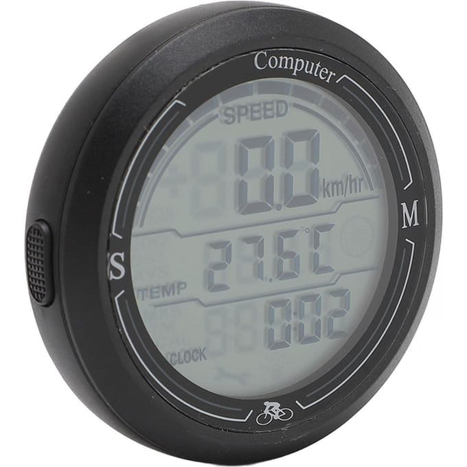 Fietssnelheidsmeter Odometer Multifunctionele Elektronische Snelheidstester Temperatuur Tijdweergave Cyclus gray