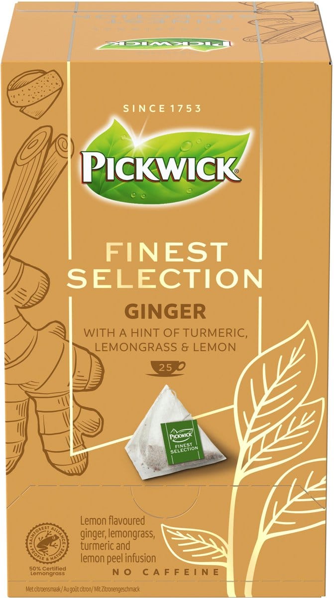 Thee pickwick finest selection ginger 25x2gr | 4 stuks