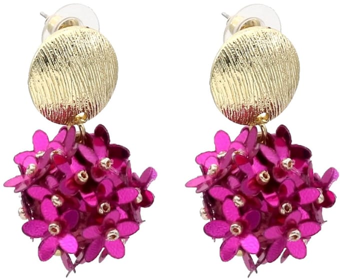 Oorbellen bloemen – paars – 3,5x2,5 cm
