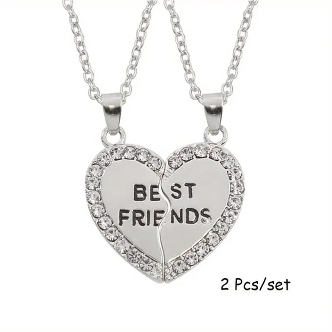 Ketting Best Friends zilver - 2 stuks - BFF - Best Friends - Collier
