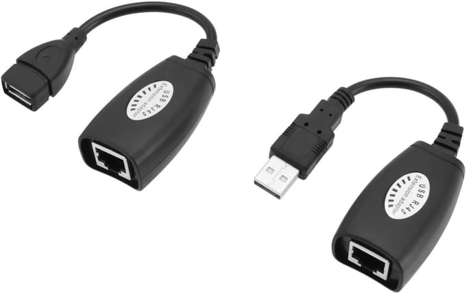 Allecto - USB Ethernet-adapter - RJ45 Ethernet-splitter - Tot 50 m - Geschikt voor computers en mobiele telefoons - Brede compatibiliteit - Uitsl