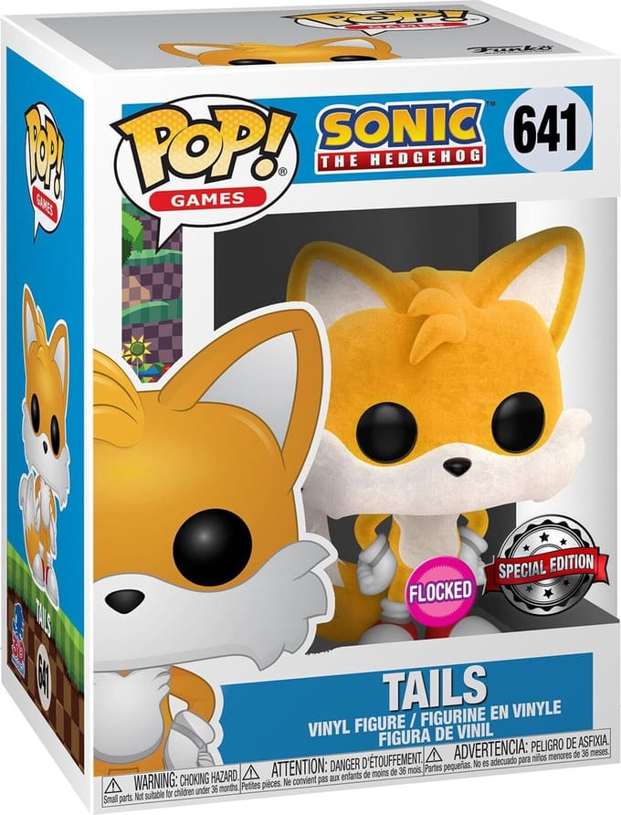 Funko Pop! Games: Sonic the Hedgehog - Tails (Flocked) #641 Target Con Exclusive