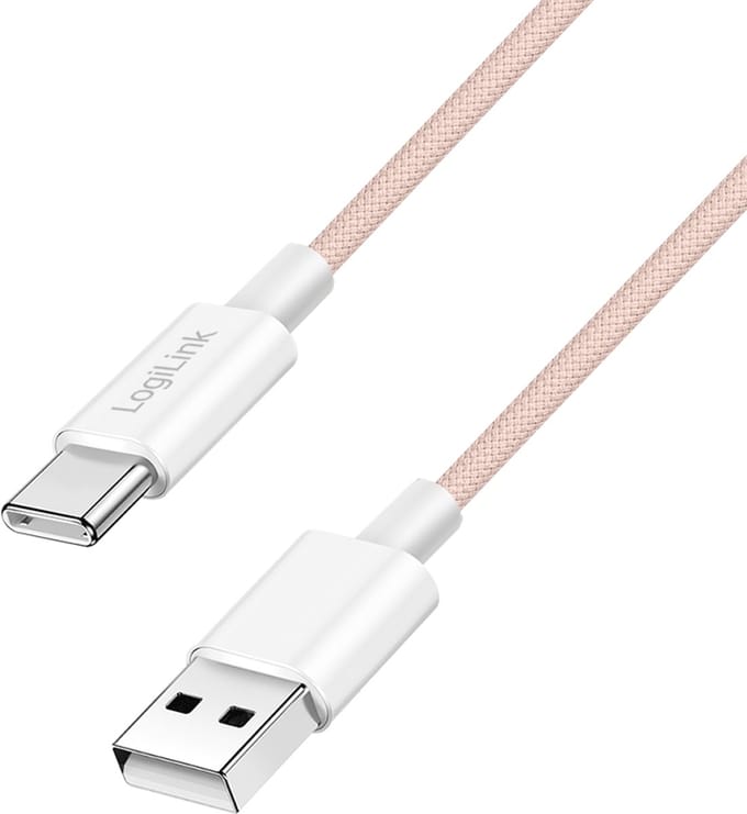 LogiLink CU0324 USB-kabel USB 2.0 1 m USB A USB C 0,48 Gbit/s 60 W Roze