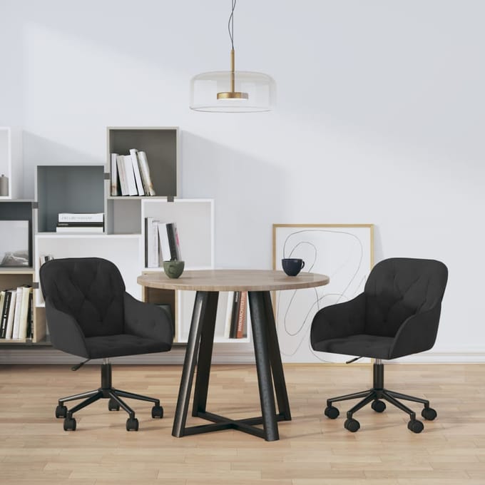 vidaXL - Eetkamerstoelen - draaibaar - 2 - st - fluweel - zwart